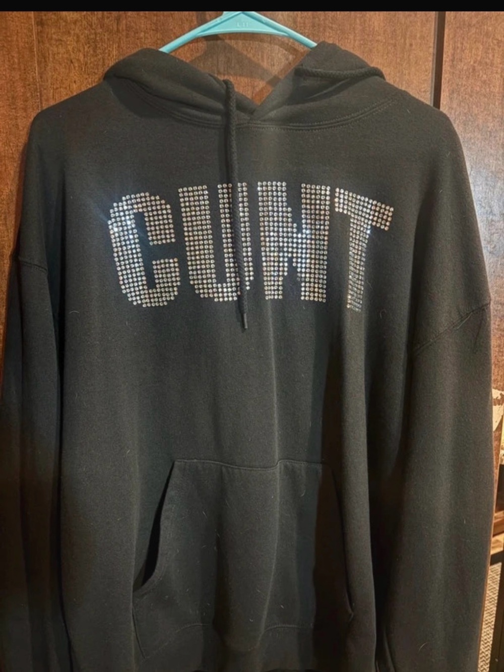 Spencer's Black Hoodie with Silver Studded Chest Design
